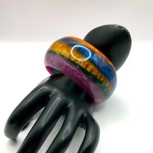Vintage Chunky Resin Colorful Bangle Bracelet